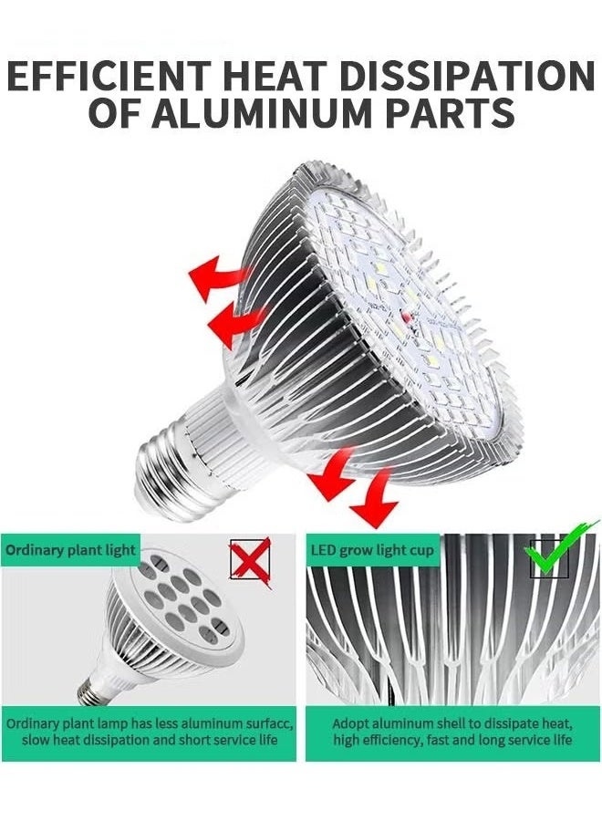 LED نمو المصباح الضوئي,50W مصباح مصباح النبات مع 78LEDs للنباتات الداخلية,E27 المقبس,تنمو المصباح للحديقة الدفيئة الهيدروبونية الداخلية عصيرة - Image 4